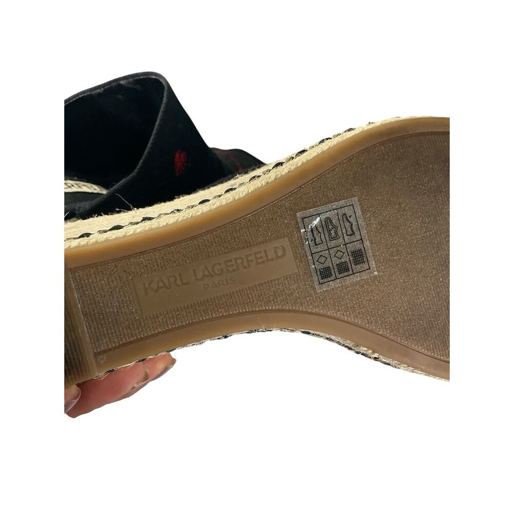 Karl Lagerfeld Espadrille Platform Wedge Sandals Sz 11M - Picture 7 of 10